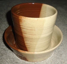 Greenville Pottery Bacon Cooker Large Stoneware Pottery  EUC