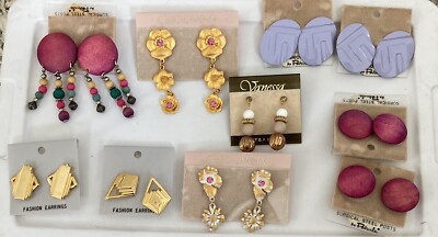 Resellers Earring Bundle 10 Dangle Clip Post Deadstock 80s Discovery & More