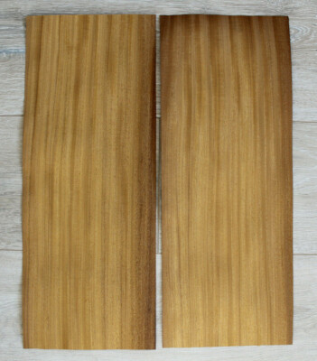 Afrormosia Holzfurnier, 3 Furnierblätter ~18,1 x 7,2'' (~46 x 18,5) 0,6 mm (~1/42'')