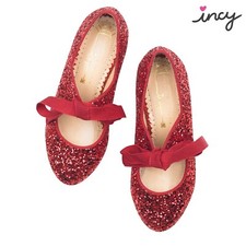  325 New Charlotte Olympia INCY OLIVIA Girls Flats Red GLITTER Mary Jane 30 32
