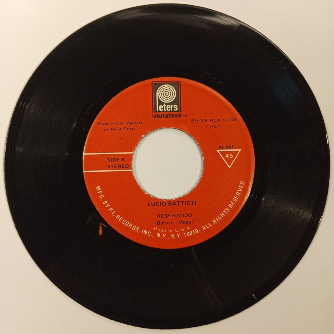 LUCIO BATTISTI - IL VELIERO / RESPIRANDO - 1976 US 7