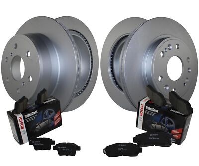 Front Rear Brake Kit Rotors Bosch QuietCast Ceramic Pads For Cadillac Chevy GMC