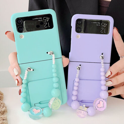 Étui rigide antichoc pour Samsung Galaxy Z rabat 3/4 + sangle chaîne perles - Photo 2/14