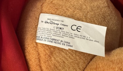 CAMISÓN DISNEY STORE WINNIE THE POOH FELPA ROJO PIJAMA GORRA CON ETIQUETAS - Imagen 6 de 7