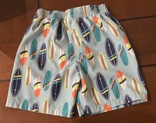HAWAIIAN Swim Trunks BOYS Size 6 Light Blue with Surfboards Swimming Shorts