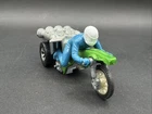 Vintage 1972 Hot Wheels Original RRRumblers ROAMIN CANDLE green bike BLUE DRIVER