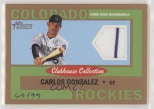 2013 Topps Heritage Clubhouse Collection Relics Gold 69/99 Carlos Gonzalez 0o9