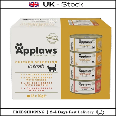 Applaws Natural Wet Cat Food Multipack Chicken Selection In Broth Pack 12 x 70g
