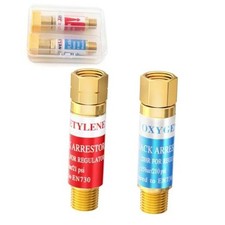 Oxygen Acetylene Flashback Arrestor Set Regulator End  9/16-18 Threads B