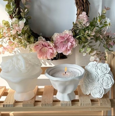 Vase mit Rosenglas, Vorratsdose, Schmuckkästchen Silikonform 