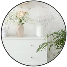 30 Inch Black Metal Framed Round Bathrrom Mirror for Wall.(W2203P182013)