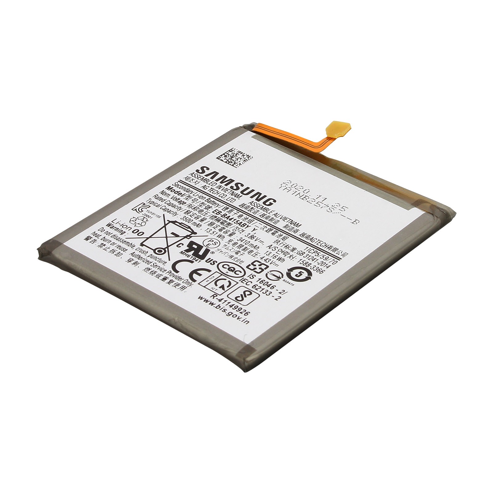 Batterie Galaxy A41 EB-BA415ABY d'origine Samsung de 3500mAh pour retrouver l'autonomie initiale