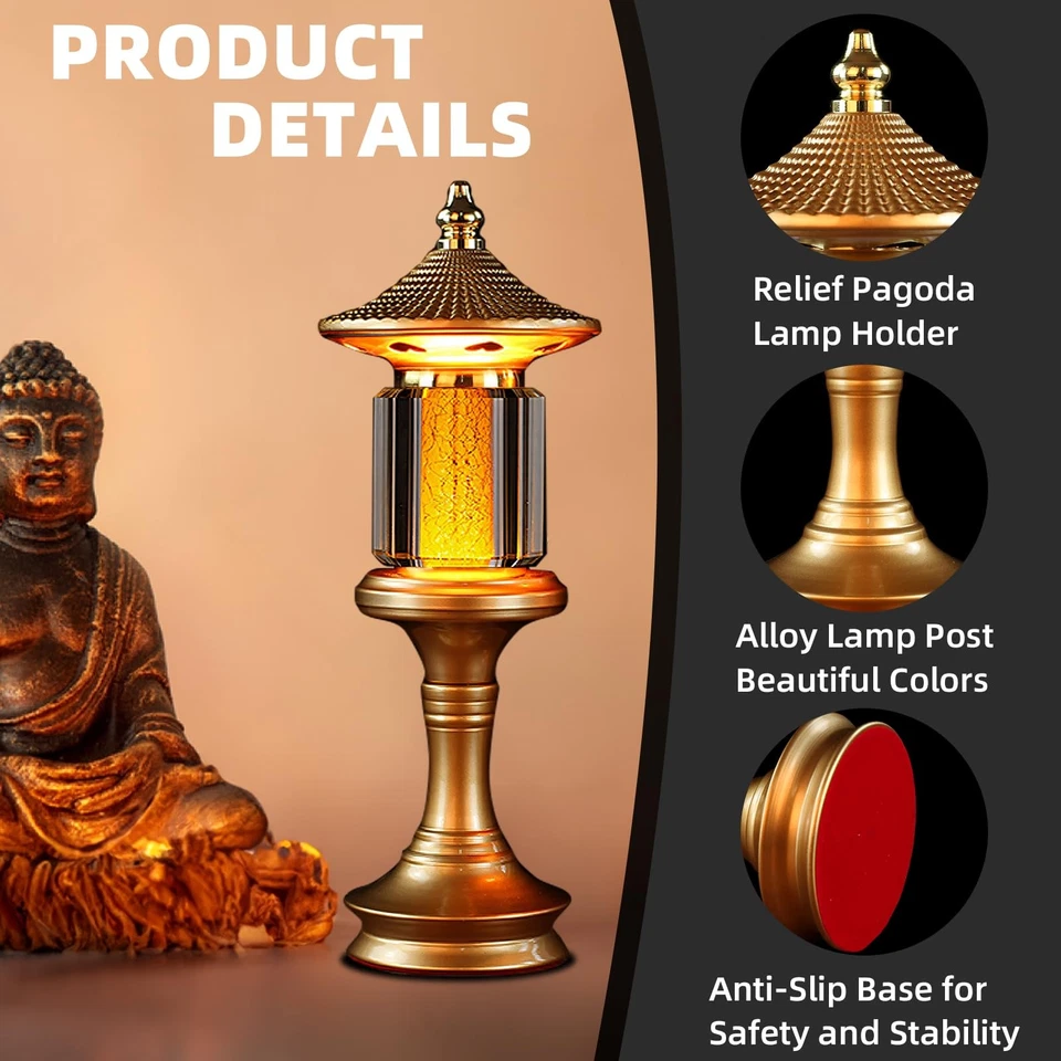 1 Pair-7 Color LED Lotus Flower Lamp - Crystal Palace Lotus Buddhist Lamp Lig... - Image 4 of 4