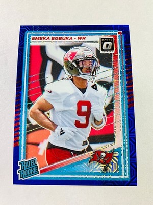 2025 Panini Donruss Optic Emeka Egbuka Rated Rookie Blue Mojo Prizm #/55