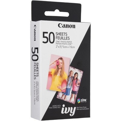 Canon ZINK Zero Ink (ZINK) Print Photo Paper - 2'' x 3'' - 50 Sheet - White