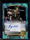 2025 Bowman Draft Ryan Wideman Chrome Auto Aqua Lava Refractor 1st #/199 Padres