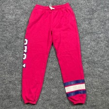 Polo Ralph Lauren Kids Pink Joggers Sweatpants Logo Stripe Size L G 12 14