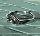 Vintage Silver Modernist Calla Lily Flower Ring Size 5.5 No Stamp