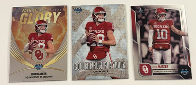 John Mateer 2025 Bowman University U Chrome Path To Glory 1st RC (3) Card Lot
