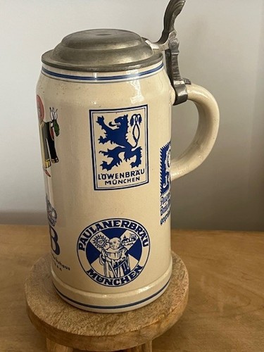 1 l Bierkrug Masskrug Brauereikrug Krug Brauerei München HB Augustiner Paulaner - Bild 4 von 7
