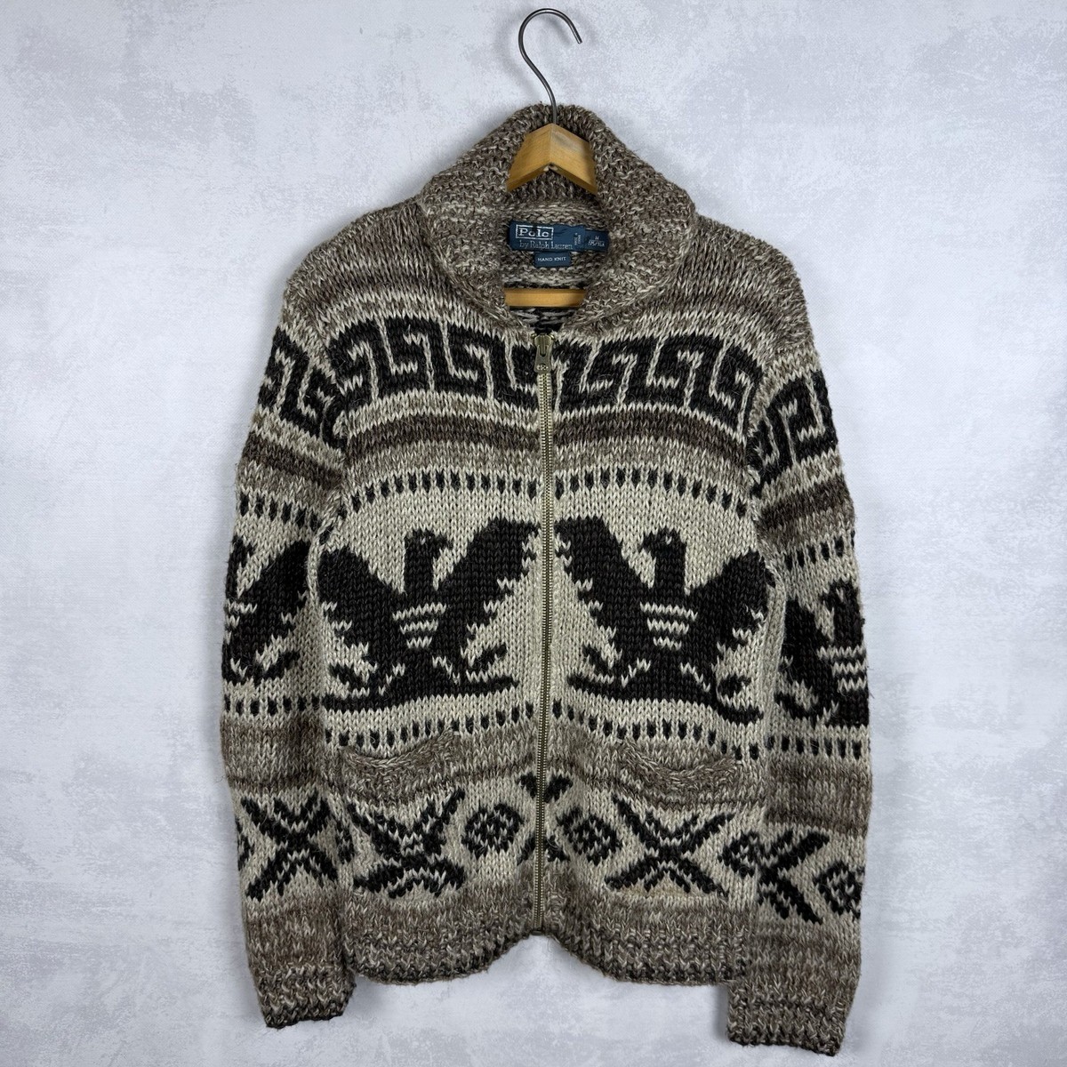 Polo Ralph Lauren Men's Hand Knit Cowichan Southwestern Knit Zip