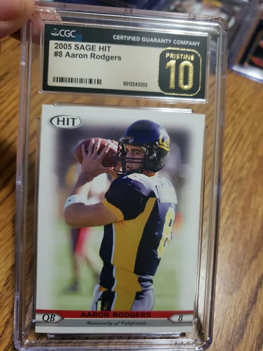 Aaron Rodgers 2005 Sage Hit Rookie Card #8 CGC PRISTINE 10 Pop 2 With CGC