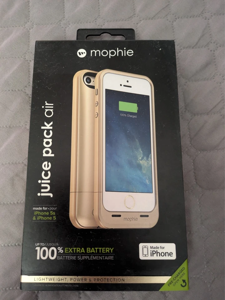 сок упаковка воздуха iphone 5 и 5s Mophie золото - Изображение 2 из 3