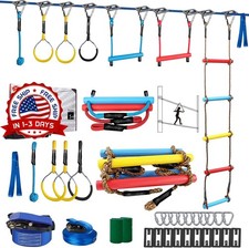 Carrera de obst culos Ninja Warrior para ni os, kit de slackline de 2 x 56 pies