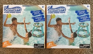 New Unopened Two SwimWays Hydro Spring Hoops Pool Basketball Game With Ball