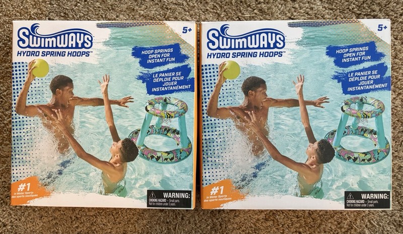 New Unopened Two SwimWays Hydro Spring Hoops Pool Basketball Game With Ball