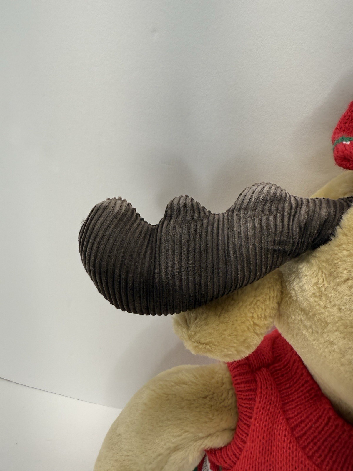 1987 Commonwealth 18" Holly Plush Girl Moose Stuffed Animal Holly Sweater & Bow 