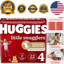 Ultimate Leak Protection with Little Snugglers Size 4 Baby Diapers - 22 Count