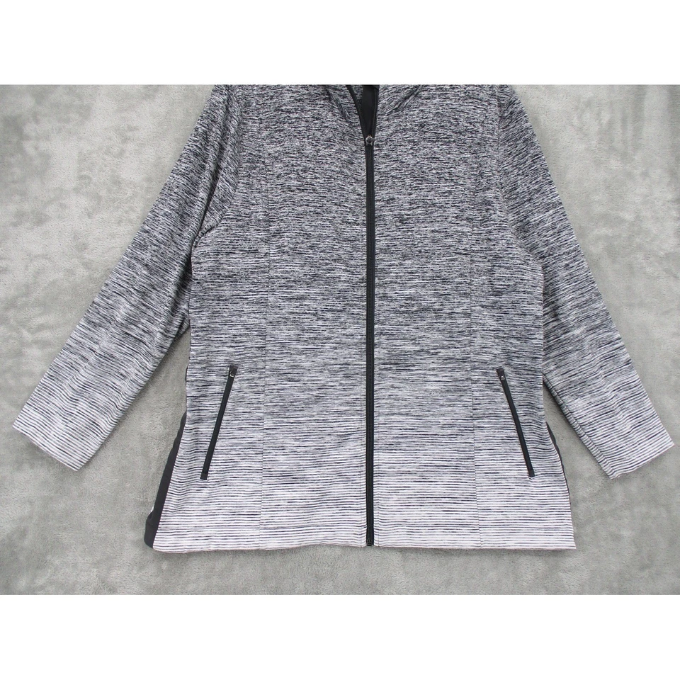 Chaqueta T By Talbots XL Petite Tejida Elástica Atlética Ocio Bolsillos con Cremallera Gris Foto 4 de 4