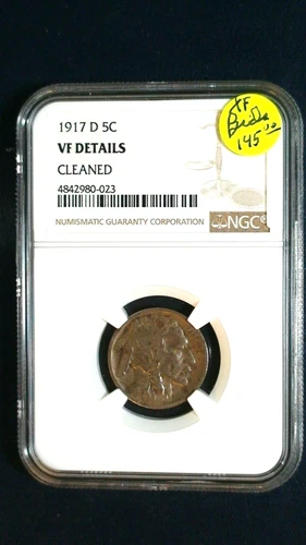 1917 D Buffalo Nickel NGC VERY FINE BETTER DATE 5C Coin PRICED TO SELL FAST!