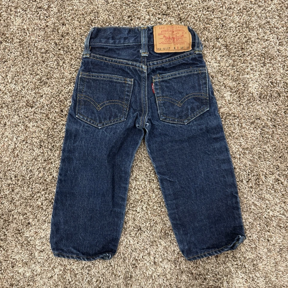 Jeans vintage años 60 Levis Big E niño pequeño 302-0117 ribete de mezclilla talla 0 18x13 Foto 2 de 4