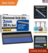 3mm Diamond Drill Bits 1/8" 30 pcs Diamond Drill Bits for Stone, Glass, Sea S...