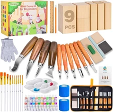 Deluxe Wood Carving Kit Whittling Kit, 54 PCS Wood Carving Tools Set with Carvin