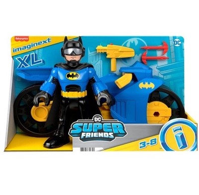 Fisher-Price Imaginext XL Batcycle mit Projektilwerfer & XL Batman Figur