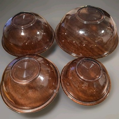 Vtg Pyrex Cranberry Nesting 4 Mixing Bowls 322 1L, 323 1.5L, 325 2.5L , 326 4.0L