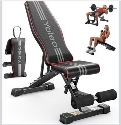 YOLEO Verstellbare Hantelbank Faltbar Neigung Abnehmen Flach Home Gym Bankdrücken