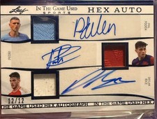 2025 Leaf In The Game Used Foden/Pedri/Gavi/Camavinga Blue Auto #12/12 #IG6-1