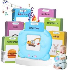 Kids Toddler Talking Flash Cards with 224 Sight Words,Montessori Blue