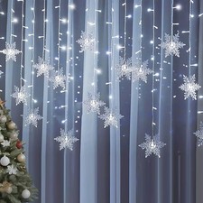 LED Twinkling Fairy String Lights Curtain Window Christmas Party Wedding Xmas UK