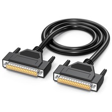 DB37 Cable Copper DSub 37 Pin Shielded Male To Male Extension Black 5FT