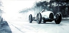 Bernd Rosemeyer, Auto Union, 1936, Fine Art Kunstdruck vom Originalgemälde