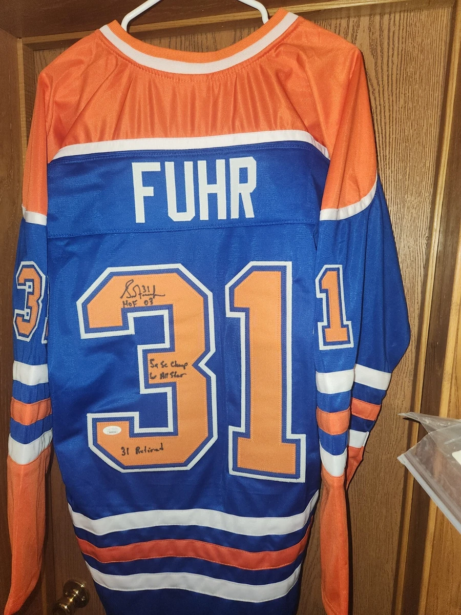 Edmonton Oilers No31 Grant Fuhr Royal Blue Alternate Jersey