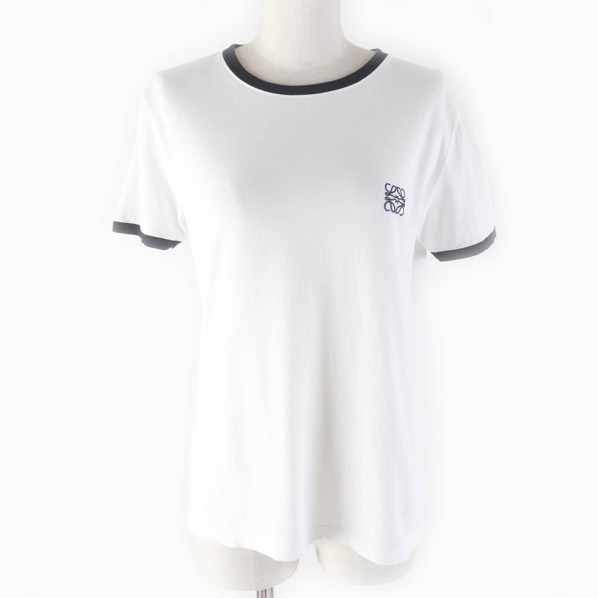 LOEWE Ladies T-Shirt Slim Fit Cotton Anagram Crew Neck Short