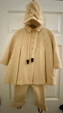 Vintage 1950s Toddler Girl Winter Outfit, 3-5t, Kute Kiddies, Coat, Pants, &Hat