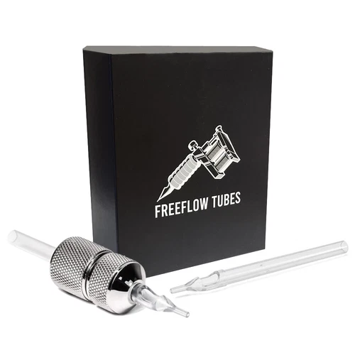CLEAR Disposable Tattoo Tube FREEFLOW Gripless LONG Tip Sterile U PICK - product listing photo