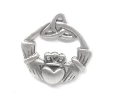 SATIN STERLING SILVERCELTIC CLADDAUGH TIE TACK